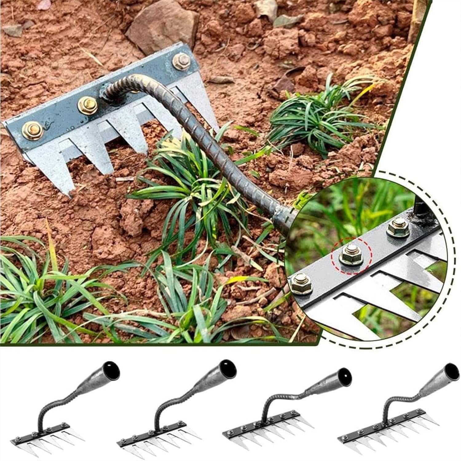 Agriculture Farming Hand Tools - 5/6/7/8 Zähne Metallrechen Garten Manuelle Belüfter