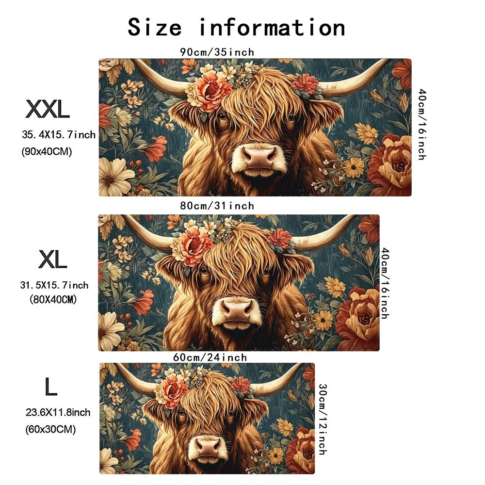 Vintage Highland Cow Floral Ga – Cow Mat Rubber Bewertung und Preis