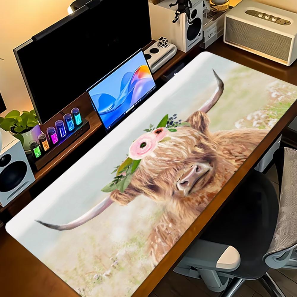 Highland Cow Pink Floral Große – Cow Mat Rubber Bewertung und Preis